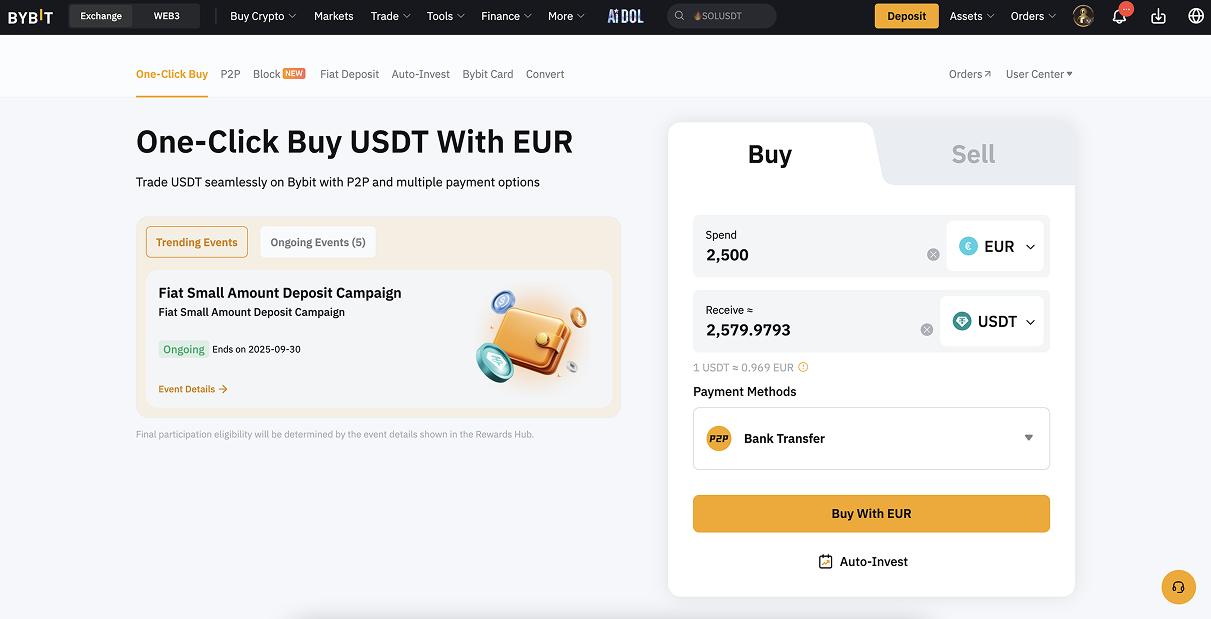 bybit buy usdt